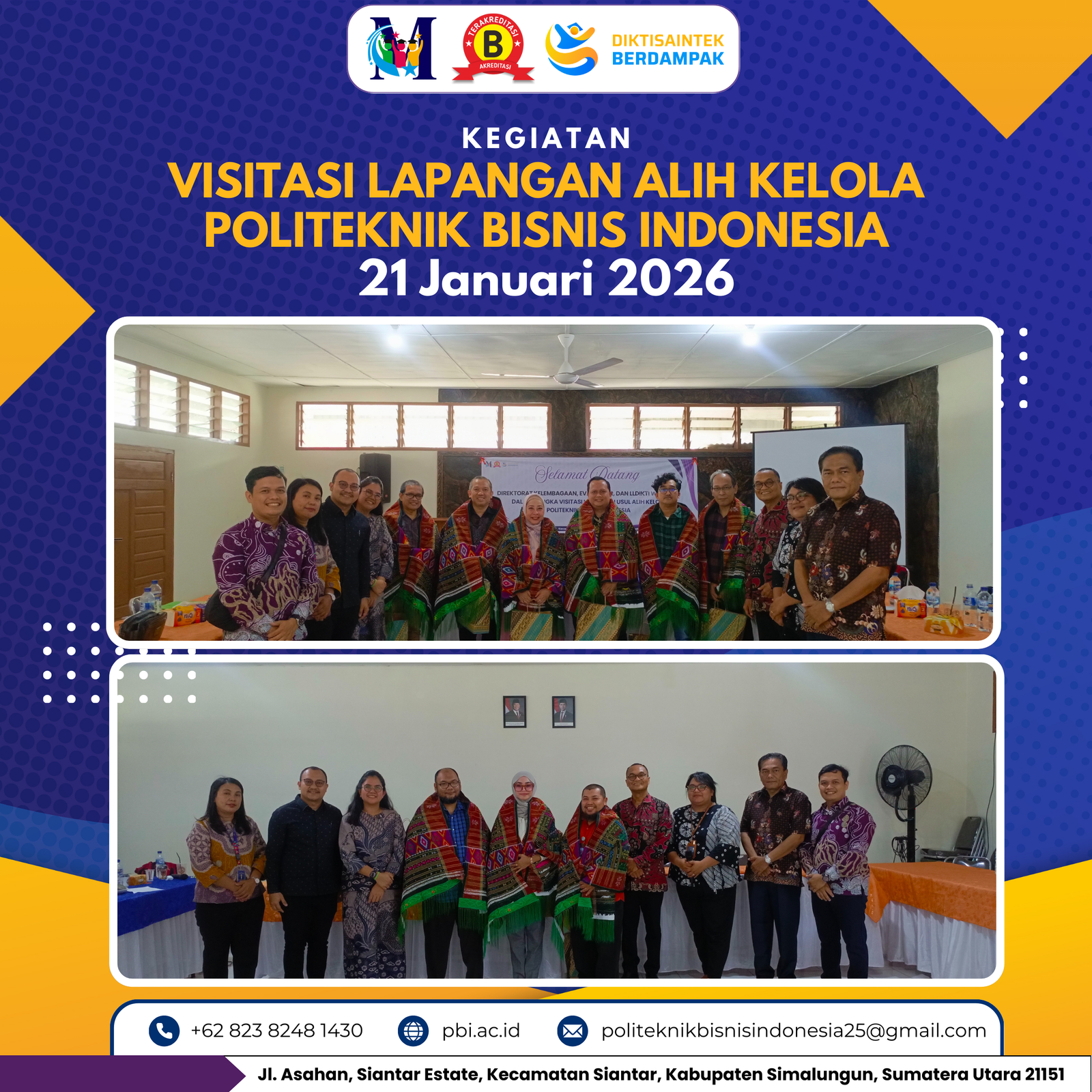 Visitasi Lapangan Usul Alih Kelola Politeknik Bisnis Indonesia